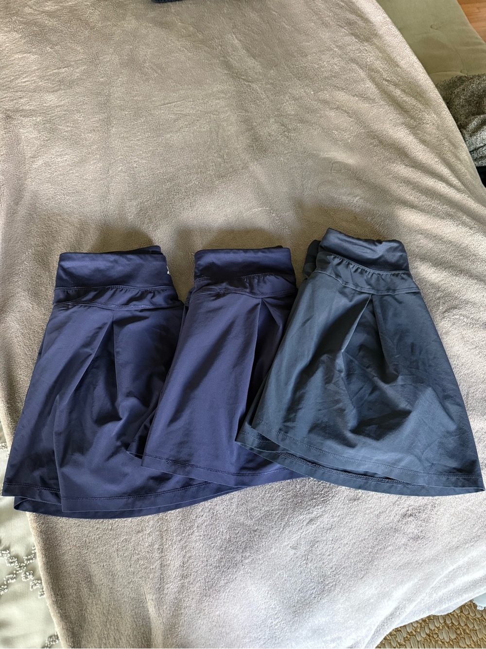 Girls (3) All In Motion Navy Athletic Skater Skirts with Pleats